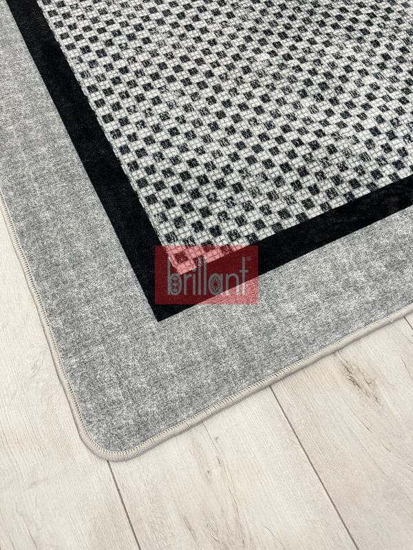 (gri) GRİ Jüt Sisal Görünüm Bordürlü Kaymaz Taban Yolluk Mutfak Halı - 3