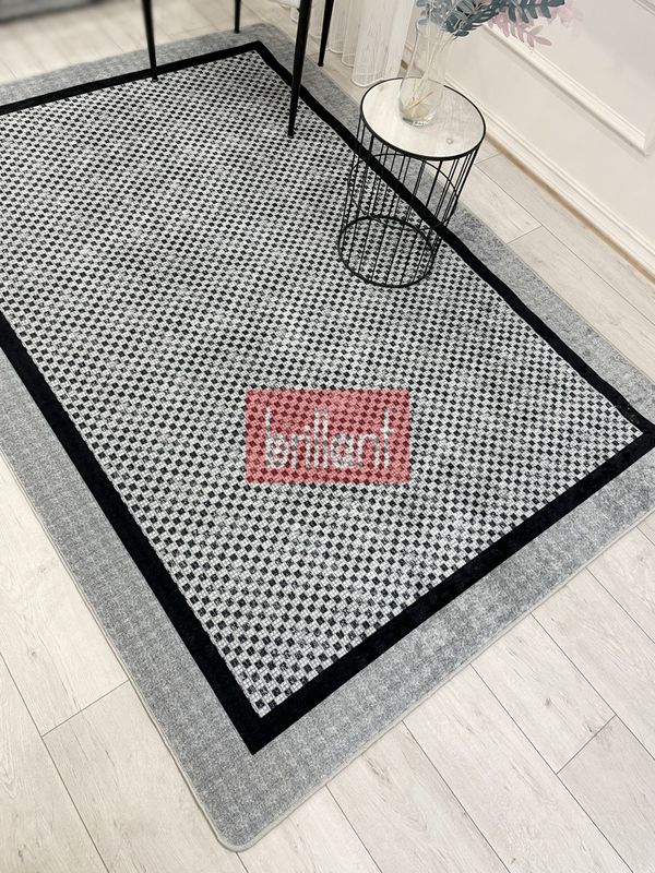 (gri) GRİ Jüt Sisal Görünüm Bordürlü Kaymaz Taban Yolluk Mutfak Halı - 5