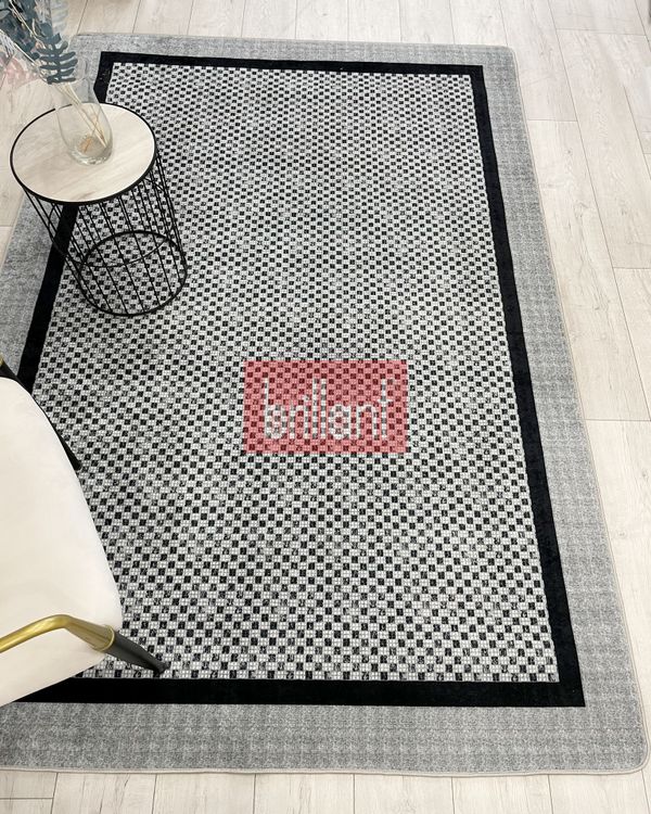(gri) GRİ Jüt Sisal Görünüm Bordürlü Kaymaz Taban Yolluk Mutfak Halı - 6