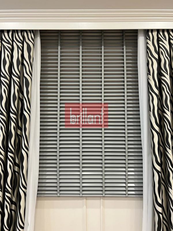 (gri) Gri Renk %100 Orijinal Ahşap Jaluzi Perde 50 Mm Ofis Modern Ve Tüm Mekanlar Için - 2