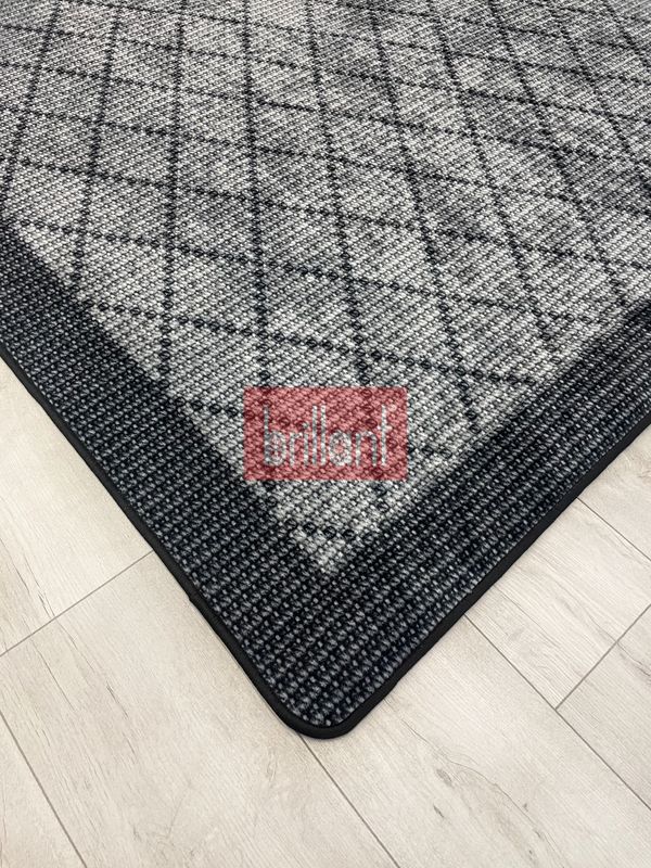 (gri) GRİ Jüt  Sisal Görünüm Bordürlü Kaymaz Taban Yolluk Halı - 2