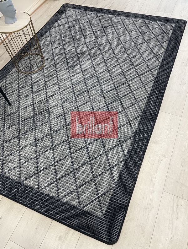 (gri) GRİ Jüt  Sisal Görünüm Bordürlü Kaymaz Taban Yolluk Halı - 4