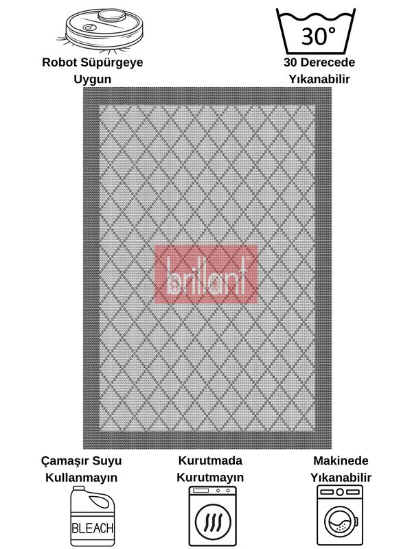 (gri) GRİ Jüt  Sisal Görünüm Bordürlü Kaymaz Taban Yolluk Halı - 7