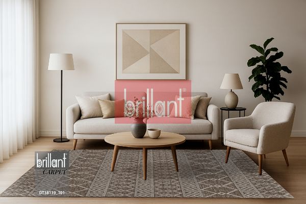 (kahverengi) Kahverengi İskandinav Tarzı Kilim Desenli Yolluk Lateks Halı - 2