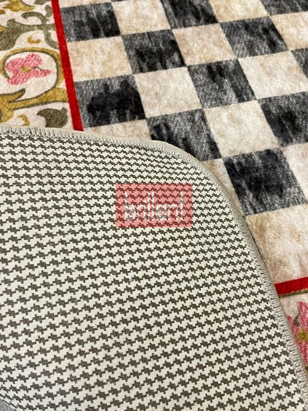 (kirmizi) Kırmızı Renk- Mackenzie Stili Damalı Mutfak Antre Yolluk Halı - 7