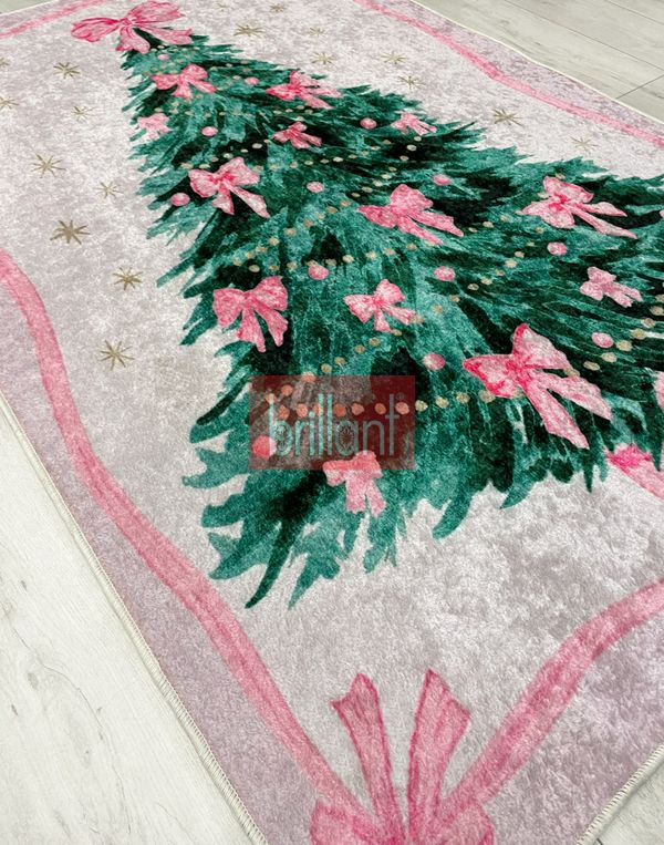 (pembe) Pembe Renk - Yeniyıl Konsept Yılbaşı Halı - 3