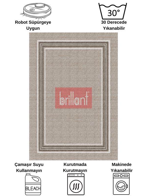 (kahverengi) Sisal Hasır Görünümlü Lateks Taban Yolluk Antre Halı - 6