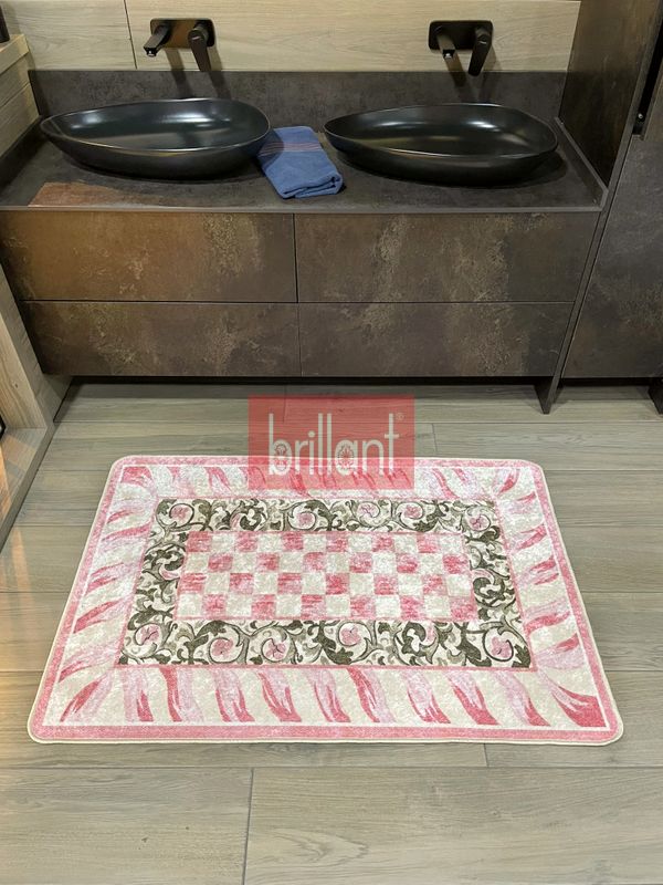 (pembe) Çiçek Desen Pembe Renk -  Banyo Papası (60 x 100) - 2