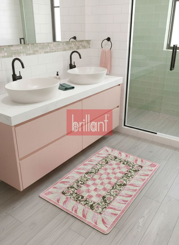 (pembe) Çiçek Desen Pembe Renk -  Banyo Papası (60 x 100) - 4