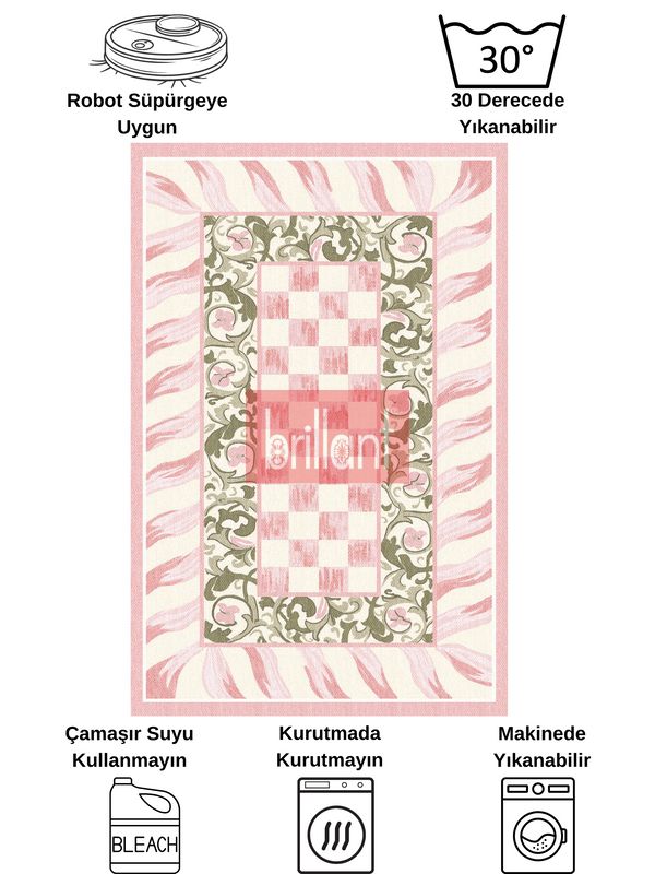 (pembe) Çiçek Desen Pembe Renk -  Banyo Papası (60 x 100) - 6