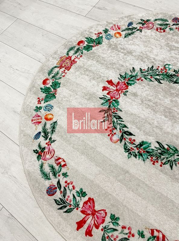 (cok-renkli) Taş Rengi - Yeniyıl Konsept Yılbaşı Mutfak Antre Halısı - 2