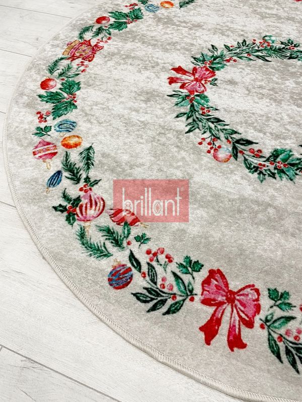 (cok-renkli) Taş Rengi - Yeniyıl Konsept Yılbaşı Mutfak Antre Halısı - 3