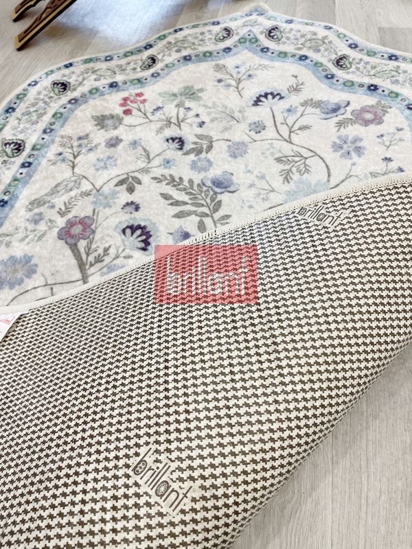 (mavi) Modern Çiçekli Medine Seccade 80x140 - 4