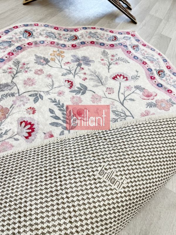 (pembe) Modern Çiçekli Medine Seccade 80x140 - 3