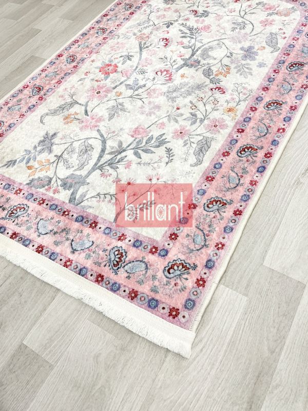 (pudra) Modern Çiçekli Medine Seccade 80x140 - 2