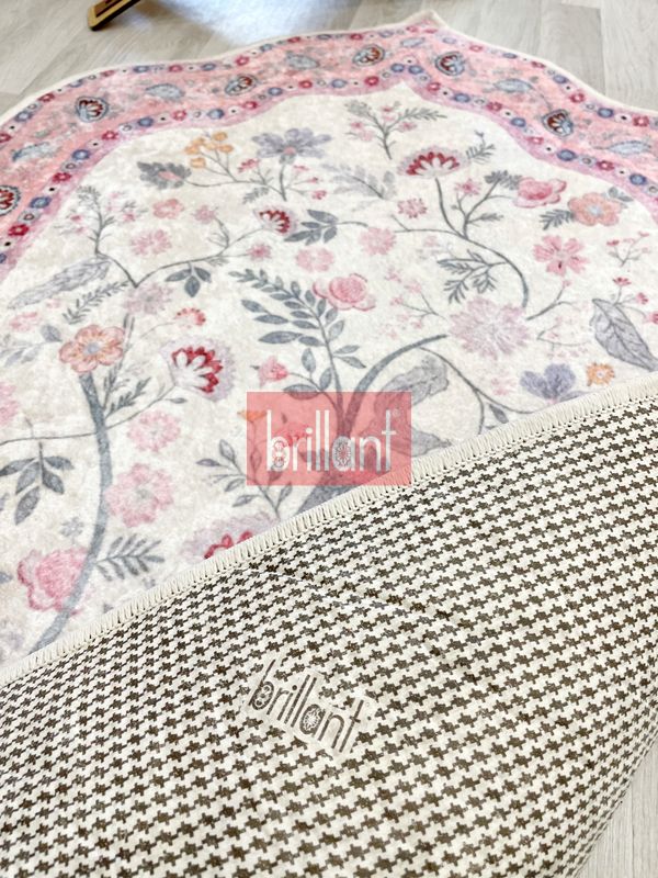 (pudra) Modern Çiçekli Medine Seccade 80x140 - 3