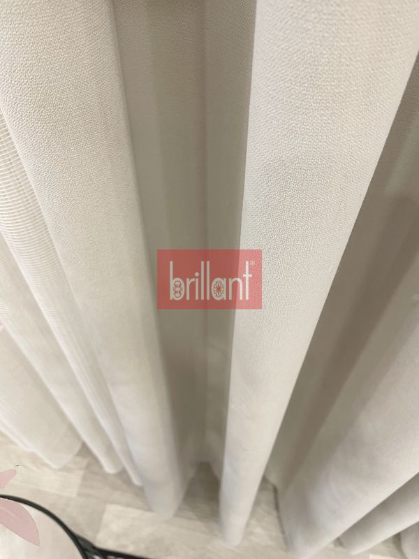 (ekru) EKRU Renk 1/3 SIK PİLE Petek Dokuma Yumuşak Yapılı Panama Fon Perde - 3