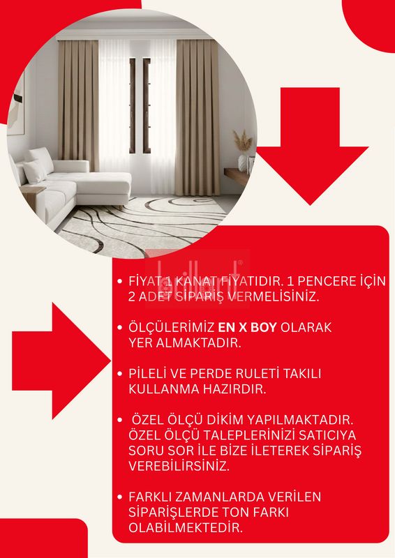 (bej) CAMEL Renk 1/3 SIK PİLE Petek Dokuma Yumuşak Yapılı Panama Fon Perde - 8