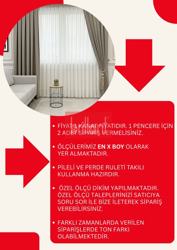 (acik-kahverengi) LATTE KAHVE Renk 1/3 SIK PİLE Petek Dokuma Yumuşak Yapılı Panama Fon Perde - 8