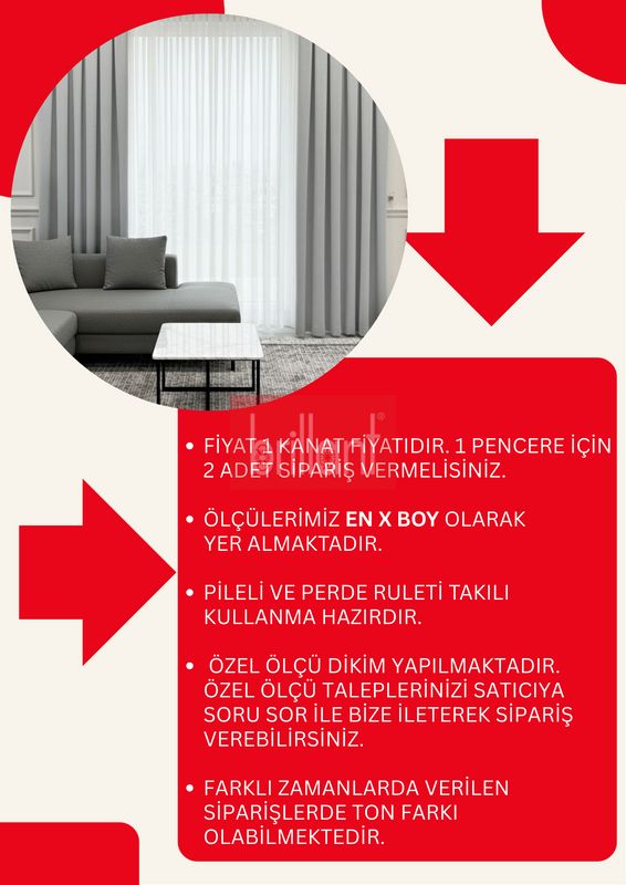 (acik-gri) AÇIK GRİ Renk 1/3 SIK PİLE Petek Dokuma Yumuşak Yapılı Panama Fon Perde - 8