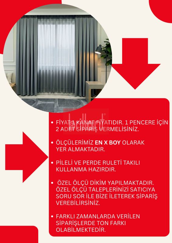 (gri) GRİ Renk 1/3 SIK PİLE Petek Dokuma Yumuşak Yapılı Panama Fon Perde - 8