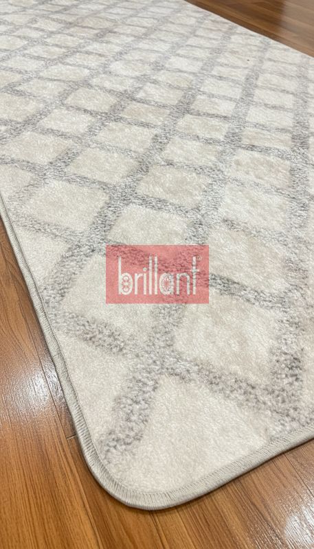 (bej) Baklava Desenli Bej Renk Kaymaz Taban Mutfak Halısı - 5
