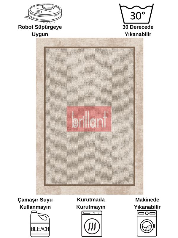 (bej) BEJ KAHVE Jüt Sisal Görünüm Bordürlü Kaymaz Taban Yolluk Mutfak Halı - 8