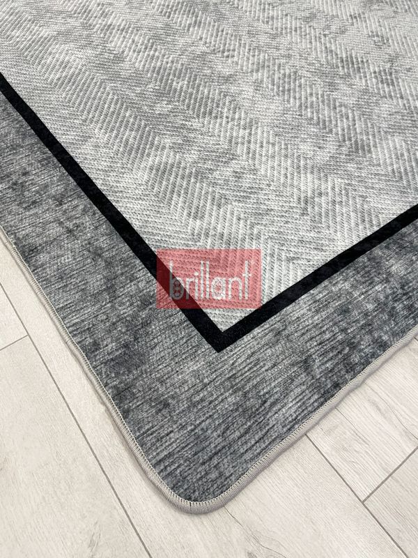 (gri) GRİ Jüt Sisal Görünüm Bordürlü Kaymaz Taban Yolluk Mutfak Halı - 2