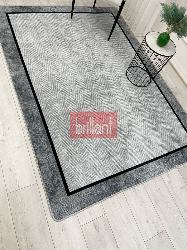 (gri) GRİ Jüt Sisal Görünüm Bordürlü Kaymaz Taban Yolluk Mutfak Halı - 3