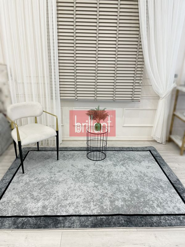 (gri) GRİ Jüt Sisal Görünüm Bordürlü Kaymaz Taban Yolluk Mutfak Halı - 4