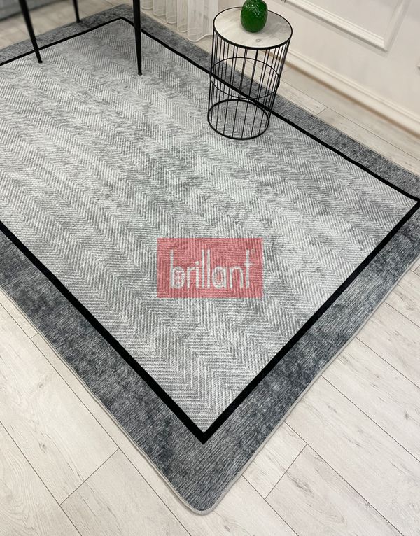 (gri) GRİ Jüt Sisal Görünüm Bordürlü Kaymaz Taban Yolluk Mutfak Halı - 5