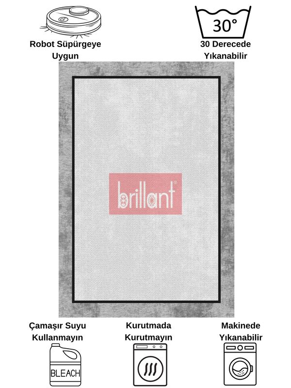 (gri) GRİ Jüt Sisal Görünüm Bordürlü Kaymaz Taban Yolluk Mutfak Halı - 7
