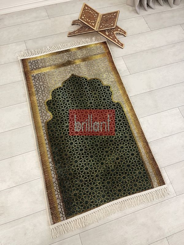 (yesil) Seccade Saçaklı (lateks Taban) 75x125 Ebat - 4