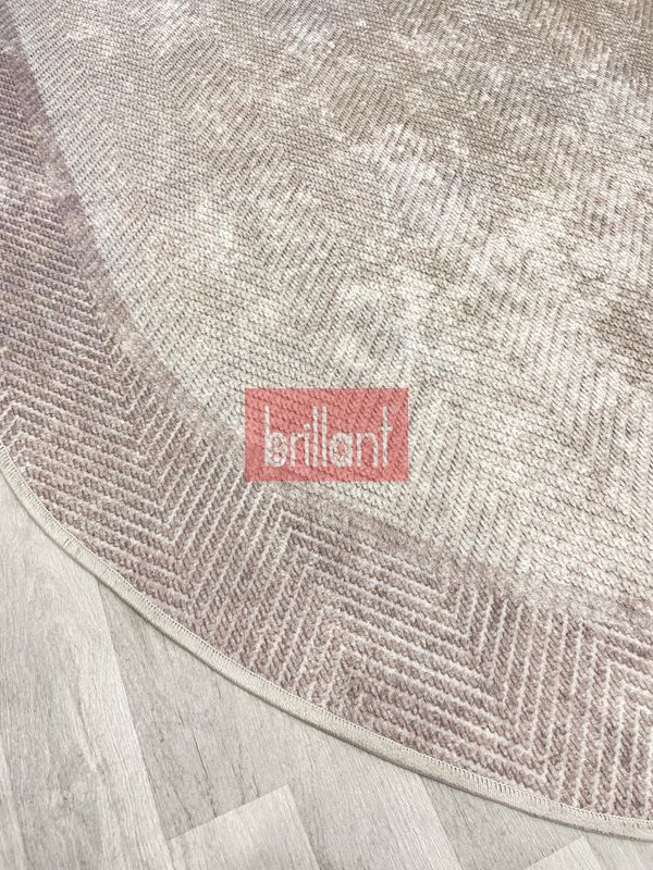 (bej) Modern Lateks Taban Oval Salon Antre Halı - 4