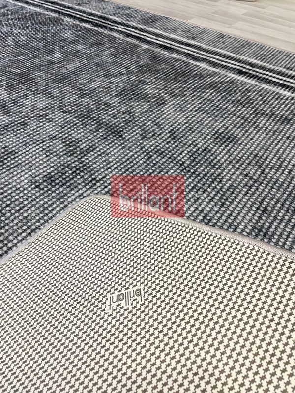 (gri) Sisal Hasır Görünümlü Lateks Taban Yolluk Antre Halı - Gri - 7