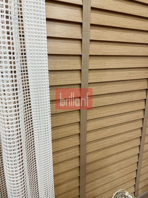 (mese) Meşe Rengi %100 Orijinal Ahşap Jaluzi Perde 50 Mm Ofis Modern Ve Tüm Mekanlar Için - 7