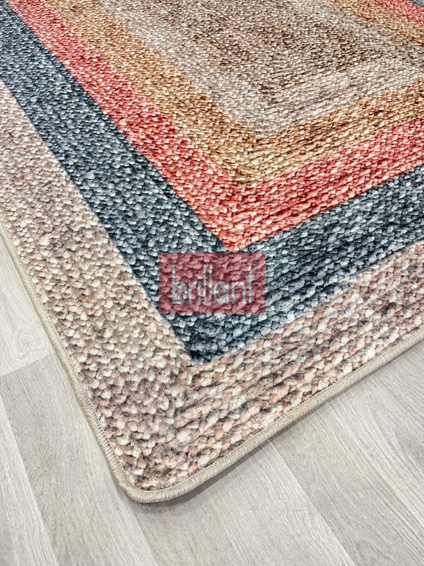 (kahverengi) Sisal Hasır Görünümlü Jüt Lateks Taban Salon Antre Halı - 6