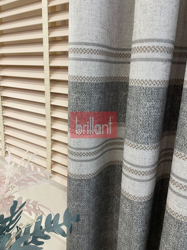 (gri) GRİ- Bordür Geçişli 1/3 Sık Pile Yumuşak Dokulu Fon perde - 4