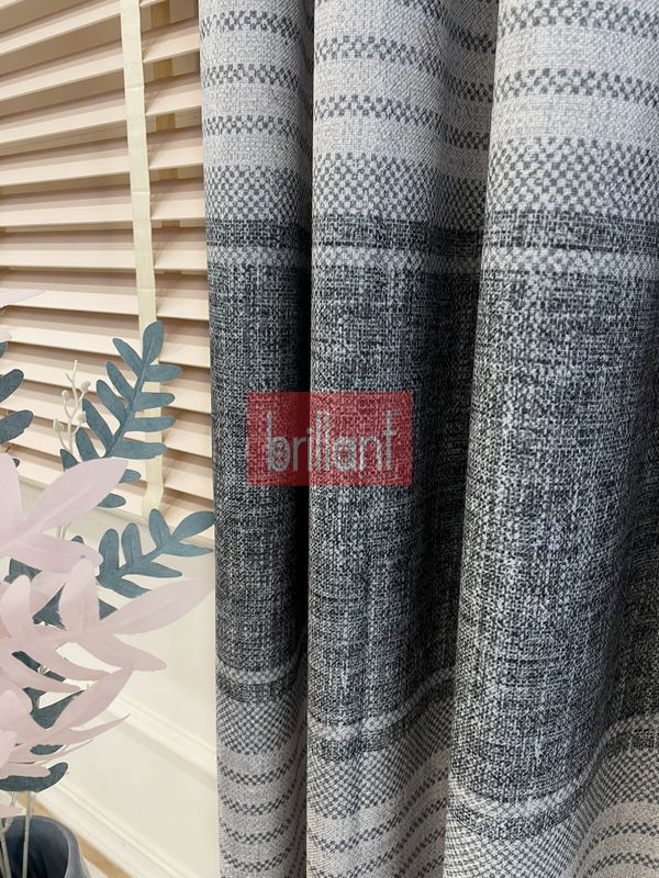 (koyu-gri) KOYU GRİ-Bordür Geçişli 1/3 Sık Pile Yumuşak Dokulu Fon perde - 5