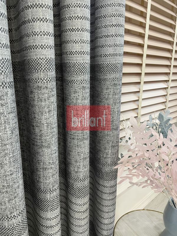 (acik-gri) AÇIK GRİ- Bordür Geçişli 1/3 Sık Pile Yumuşak Dokulu Fon perde - 5