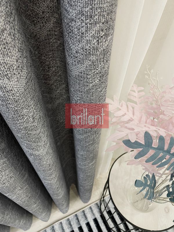 (acik-gri) AÇIK GRİ-Eskitme Desen 1/3 Sık Pile Yumuşak Dokulu Fon perde - 5