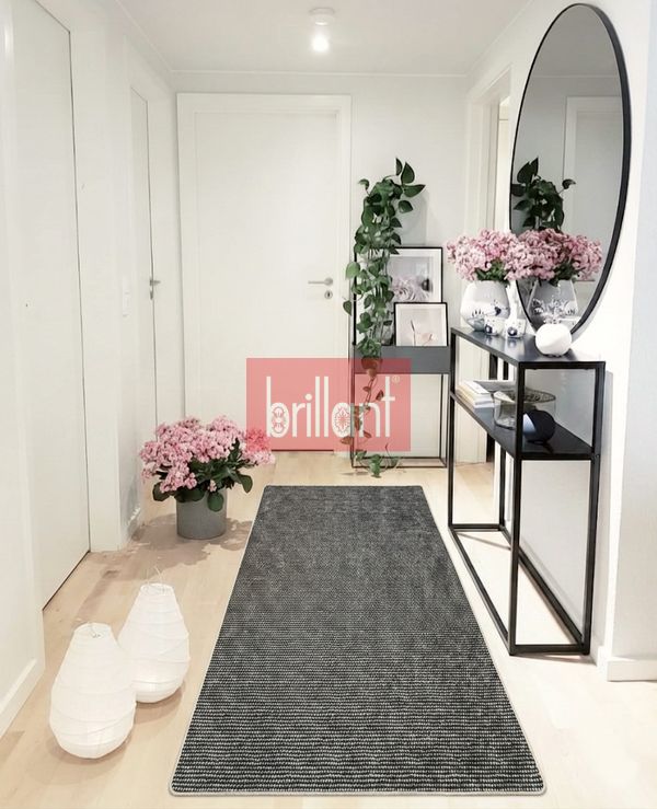 (siyah) Modern Siyah Renk Lateks Taban Salon ve Yolluk Antre Halı - 4