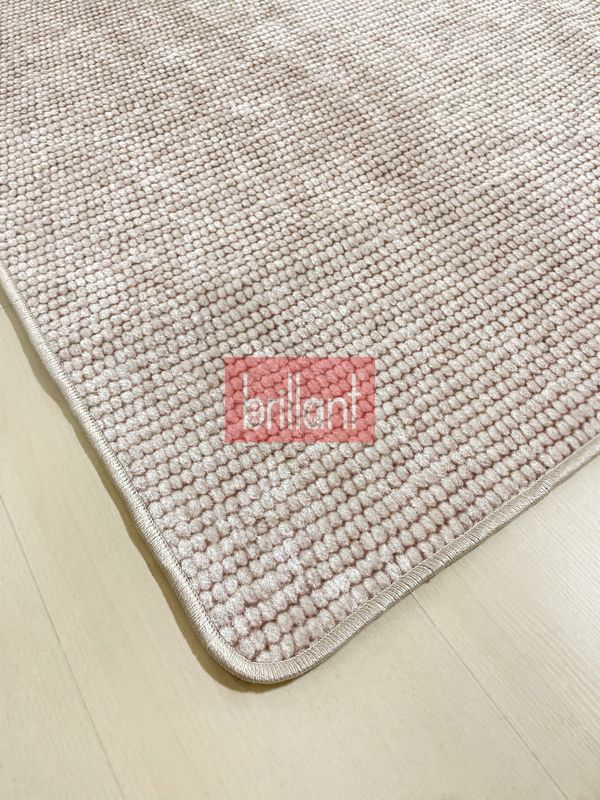 (bej) Modern Bej Renk Lateks Taban Salon ve Yolluk Antre Halı - 4