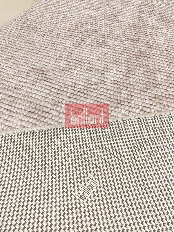 (bej) Modern Bej Renk Lateks Taban Salon ve Yolluk Antre Halı - 5