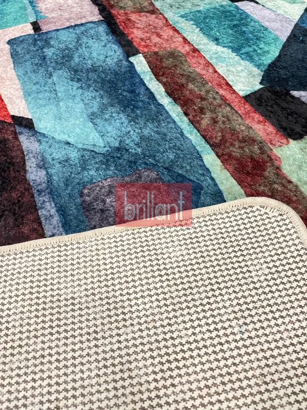 (mavi) Modern LateksTaban Salon Antre Halı - 6