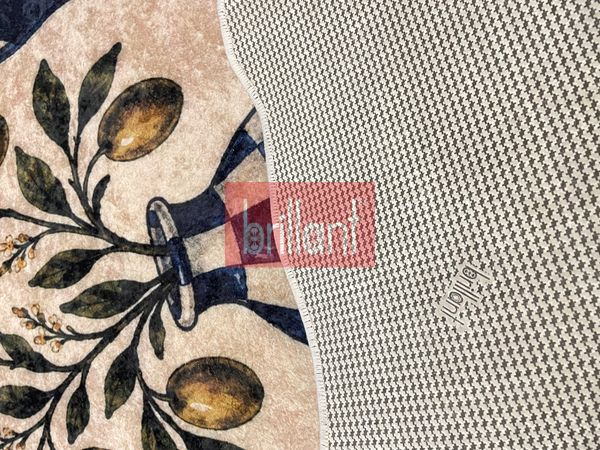 (bej) Le Cuisine Limon Desenli Lateks Taban Mutfak Halısı - 6