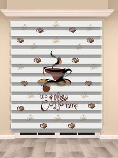 Dijital Baskılı Zebra Perde (Coffee Time) - PM 009-1 Dijital Baskılı Zebra Perde (Coffee Time) - PM 009-1