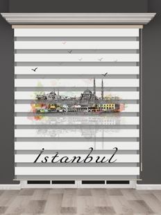 İstanbul Desenli Zebra Perde - PM 027-1