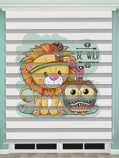 Aslan Baskılı Bebek Odası Zebra Perde - PM 039
