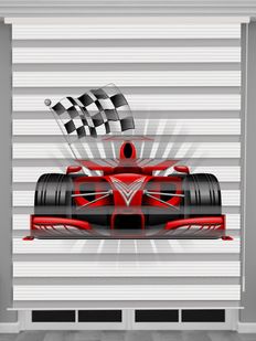 Formula 1 Baskılı Erkek Çocuk Odası Zebra Perde - PM 056